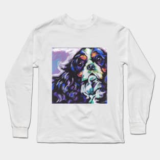 cavalier king charles spaniel Dog Bright colorful pop dog art Long Sleeve T-Shirt